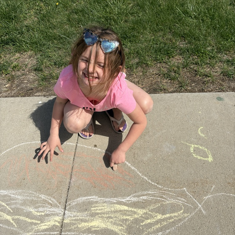Beadle second graders, in Mrs. Vlasman's class, enjoyed glow day and sidewalk chalk this week