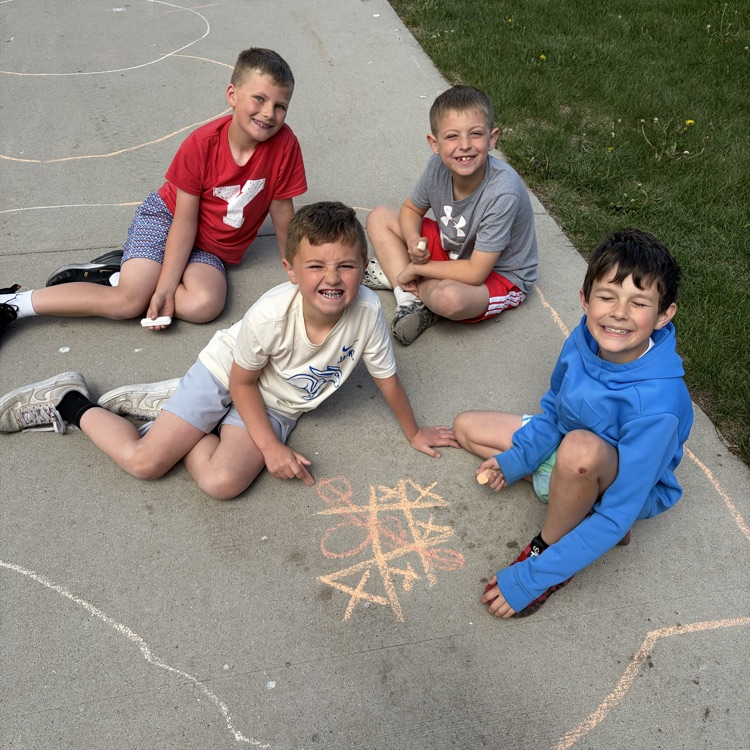 Beadle second graders, in Mrs. Vlasman's class, enjoyed glow day and sidewalk chalk this week