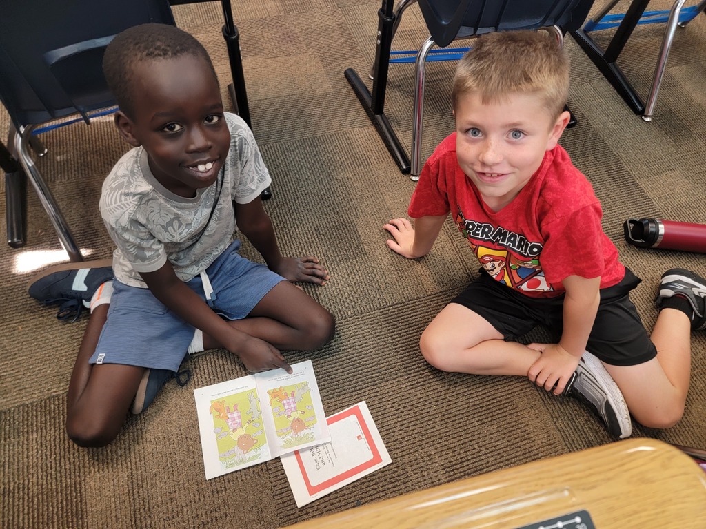 Students reading.