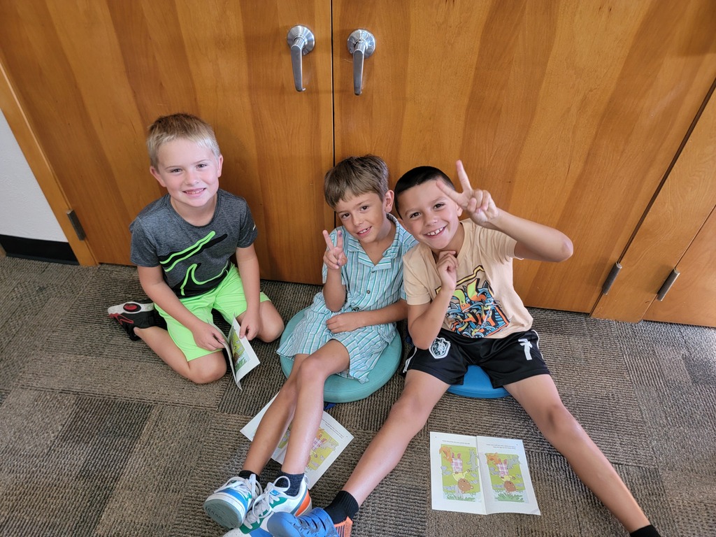 Students reading.