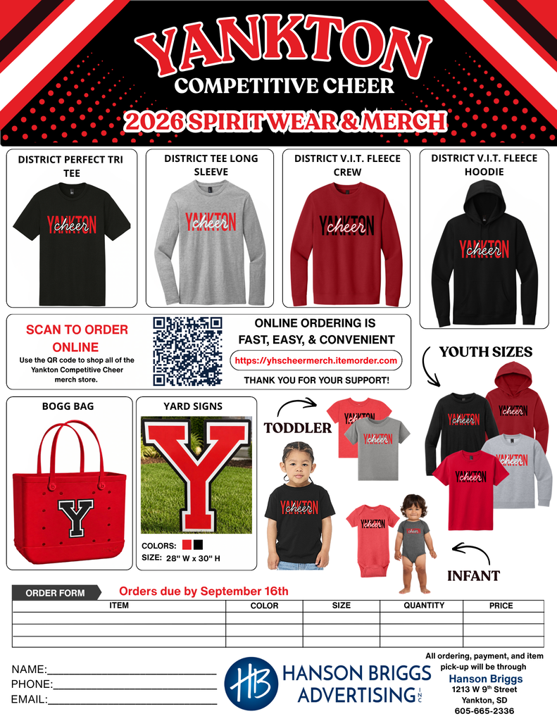 Yankton Competitive Cheer Merch