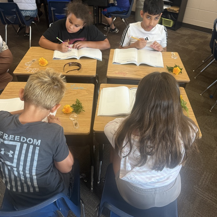 Beadle 4th graders in Mrs. Lukkes's class put on their science hats and got to investigate and observe marigolds. They sketched the plant parts. They explored their functions and had discussions with partners.