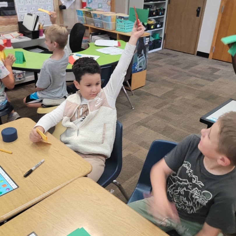 Students practicing sounds. 