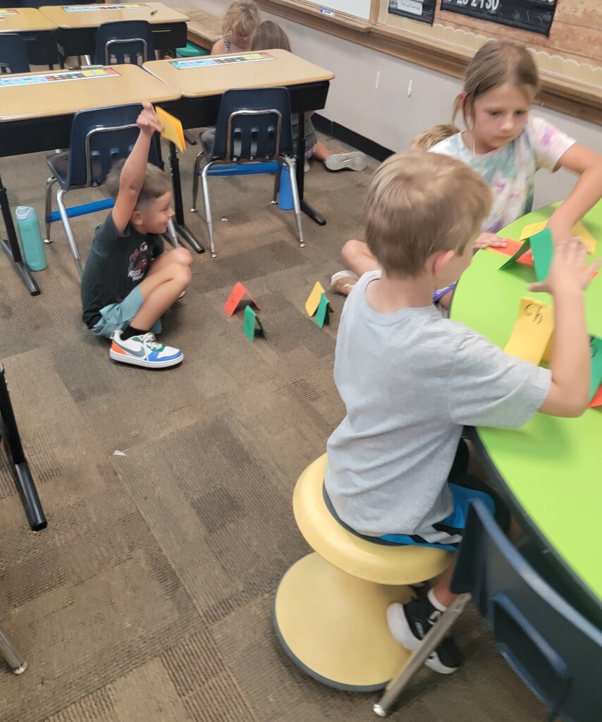 Students practicing sounds. 