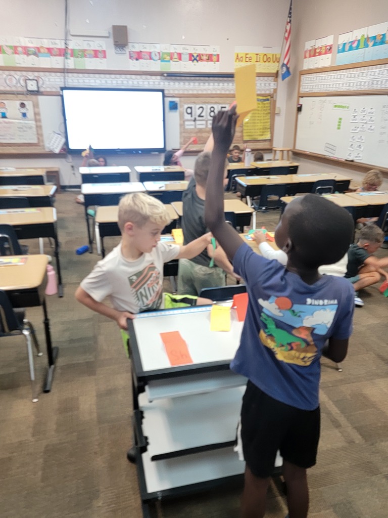 Students practicing sounds. 