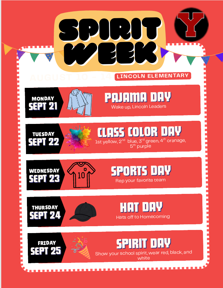 Lincoln Elementary School's Spirit Week Dress Days