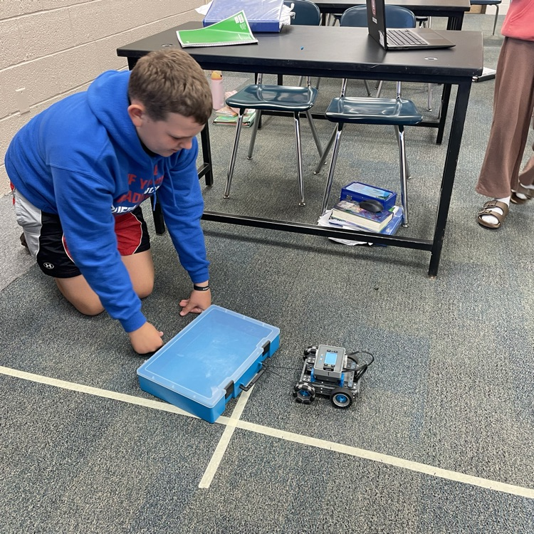 Black day Design and Build students in Mrs. Stanosheck's room all successfully wrote code and downloaded it to their robots!
