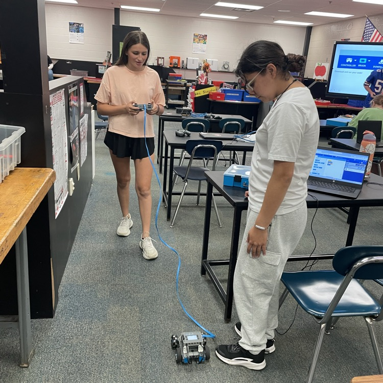 Black day Design and Build students in Mrs. Stanosheck's room all successfully wrote code and downloaded it to their robots!