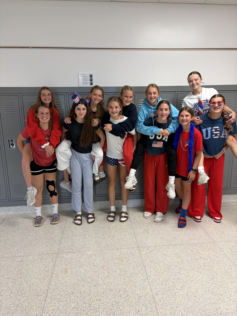 red, white, and blue