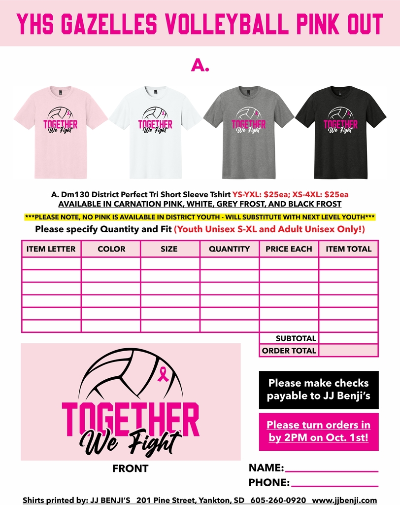 Pink Shirt Order Form