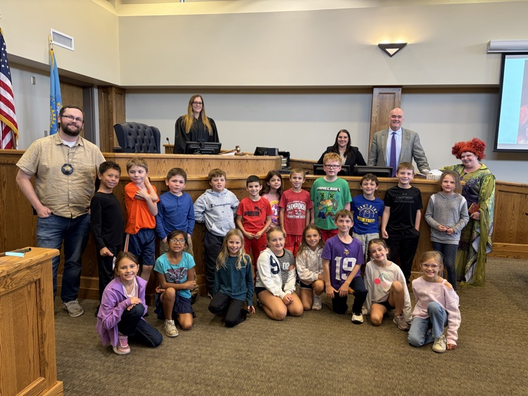 Mrs. Krommenhoek’s class had a great time visiting the Yankton Police Department and Courthouse! The students loved participating in the mock trial and had many opinions about the verdict!