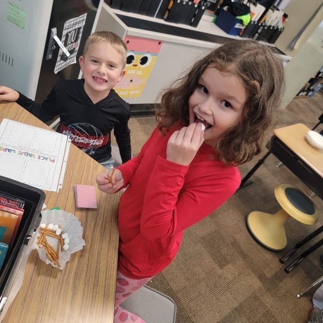 Students practicing math.