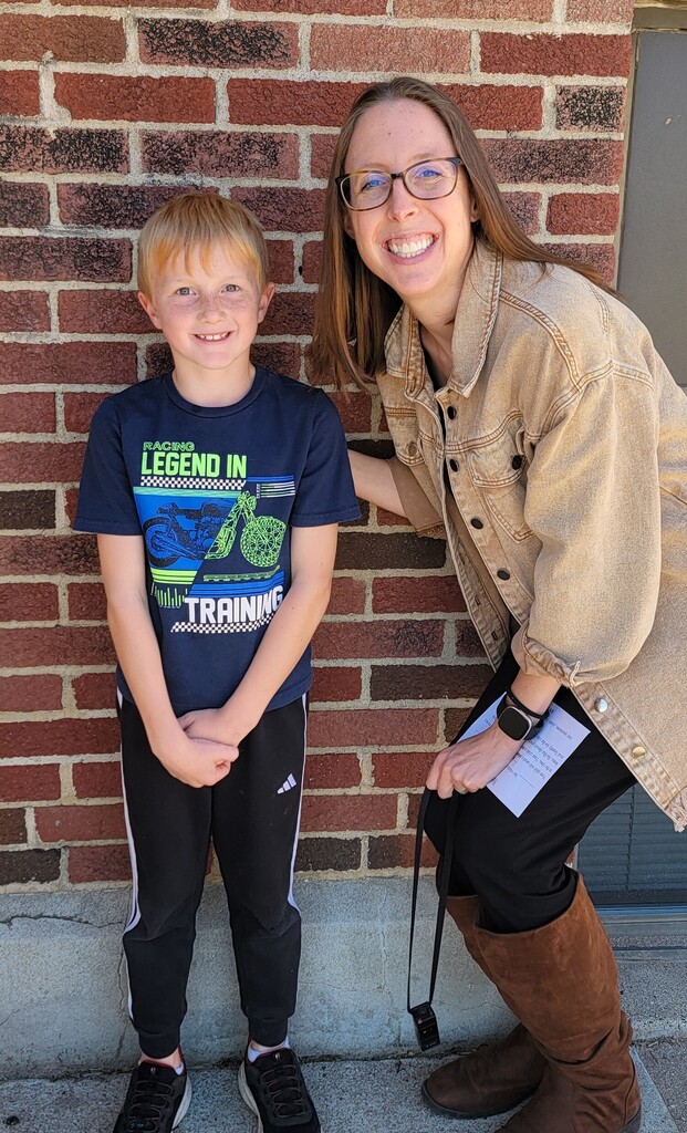 Student with his teacher. 