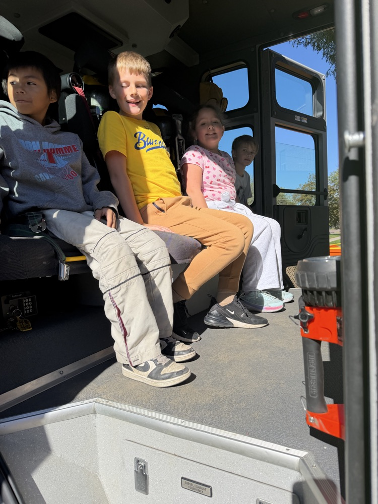 in the fire truck