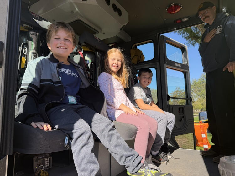 in the fire truck