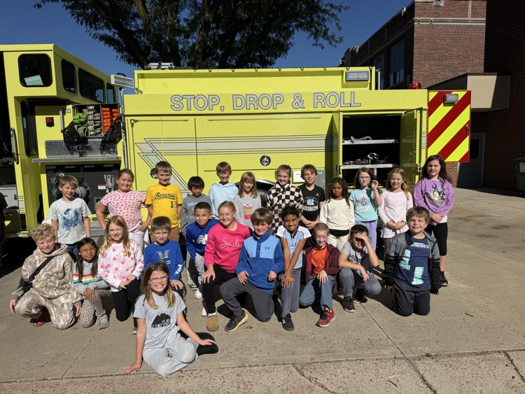 by the fire truck