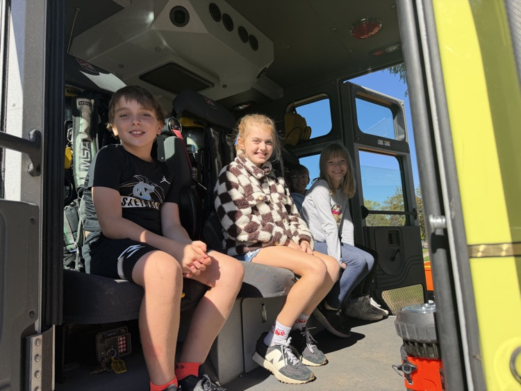 in the fire truck