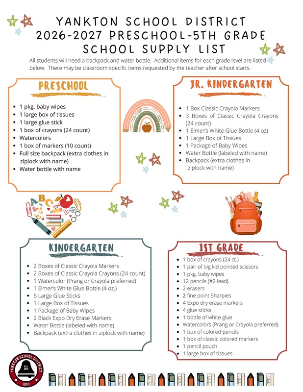 Elementary Supply List