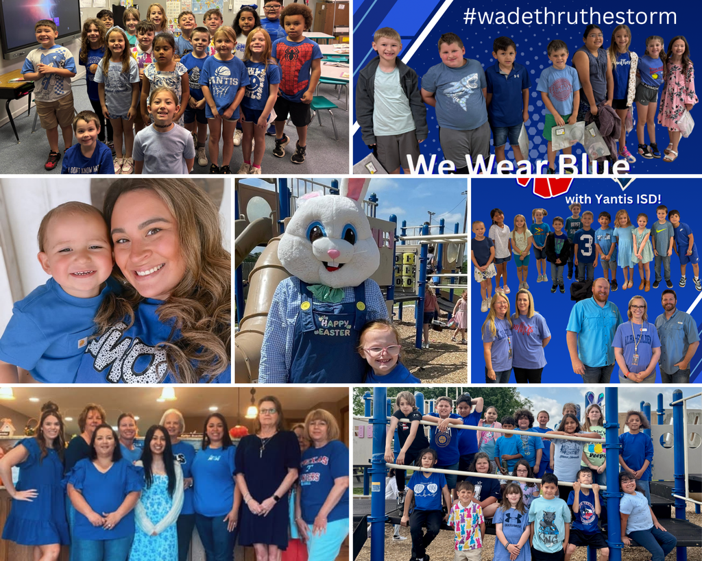 Photos of people wearing blue