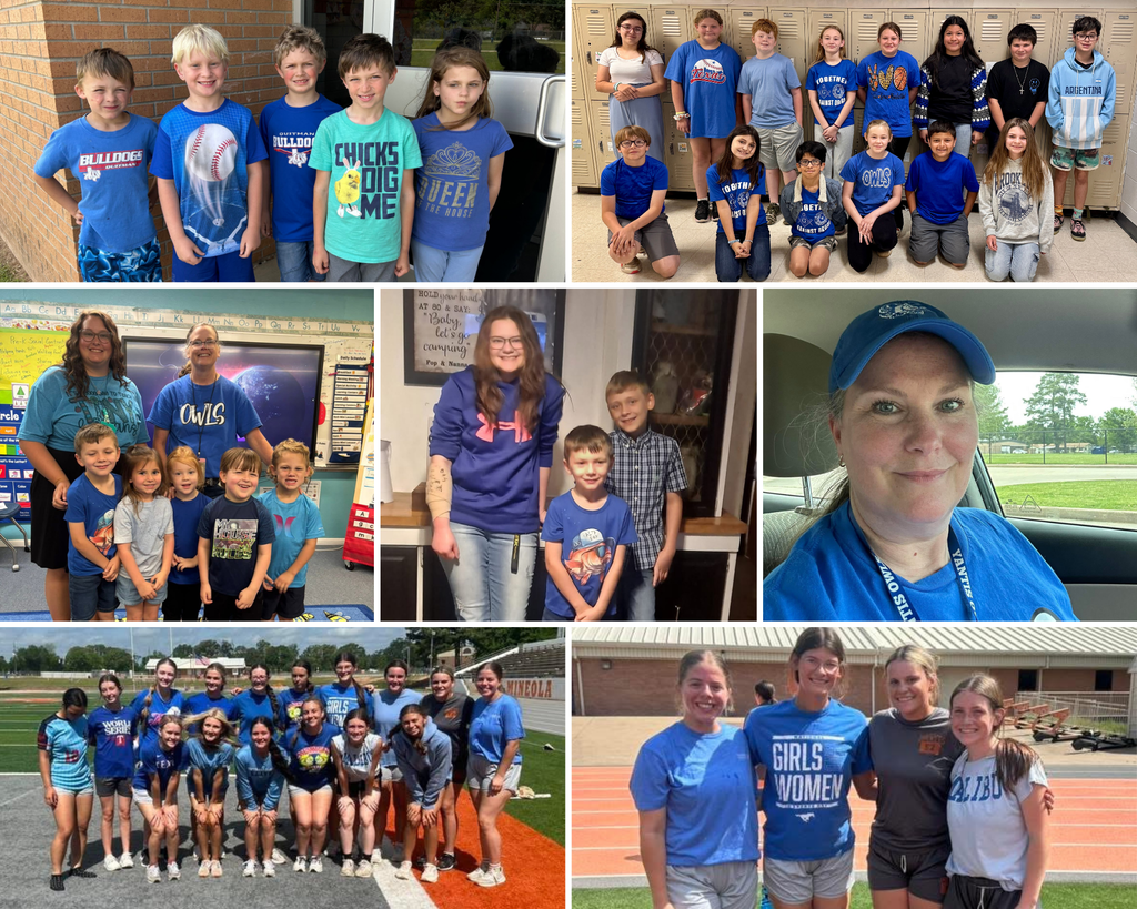 Photos of people wearing blue