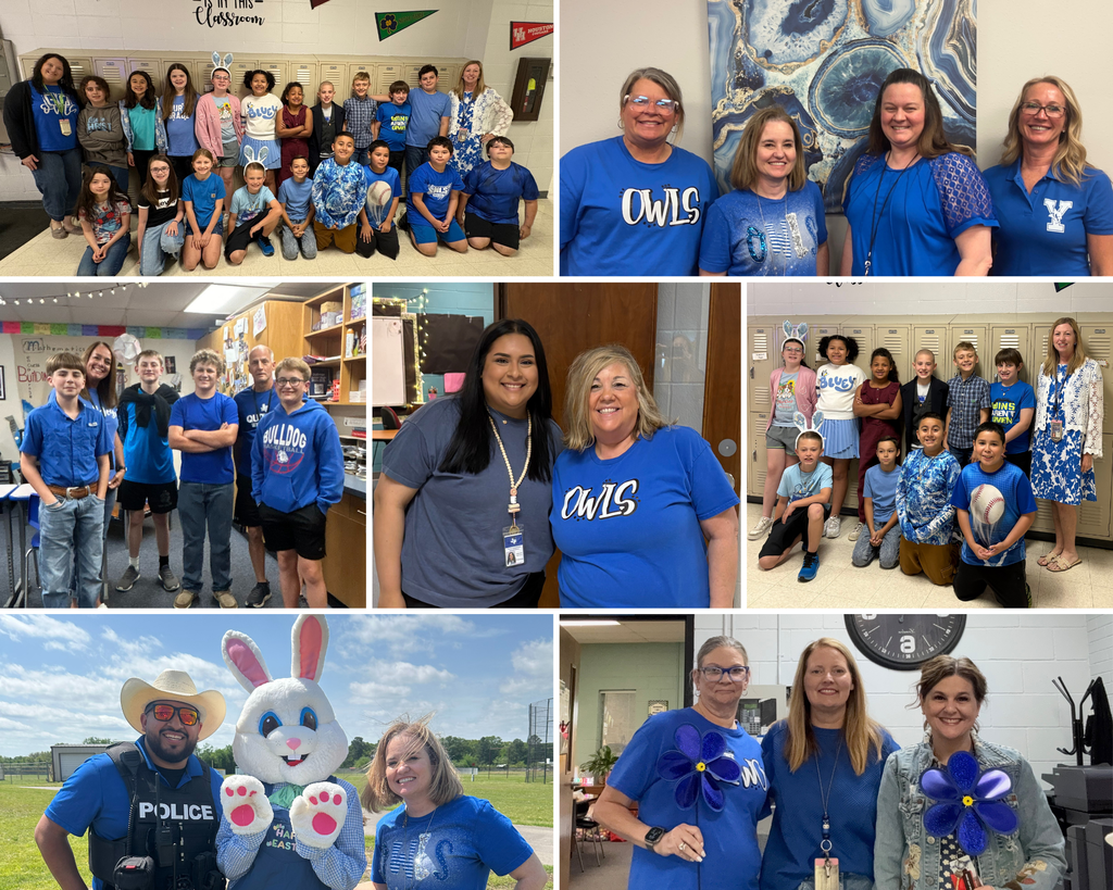 Photos of people wearing blue