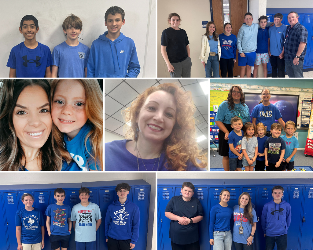 Photos of people wearing blue