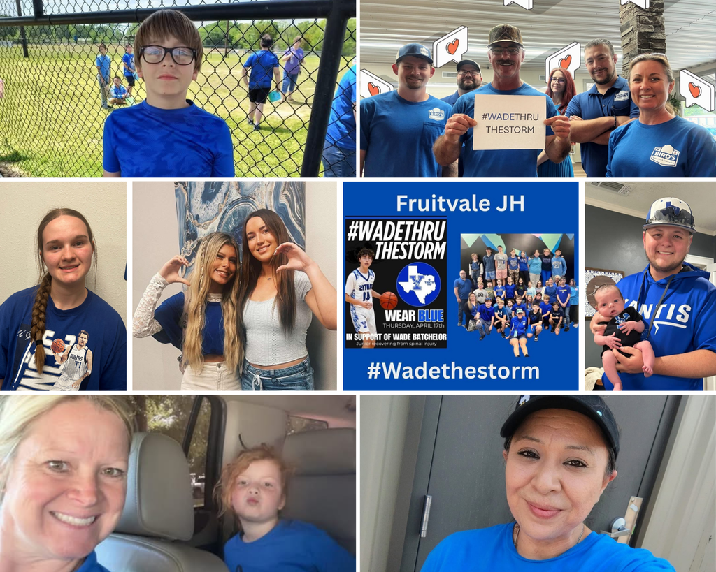 Photos of people wearing blue