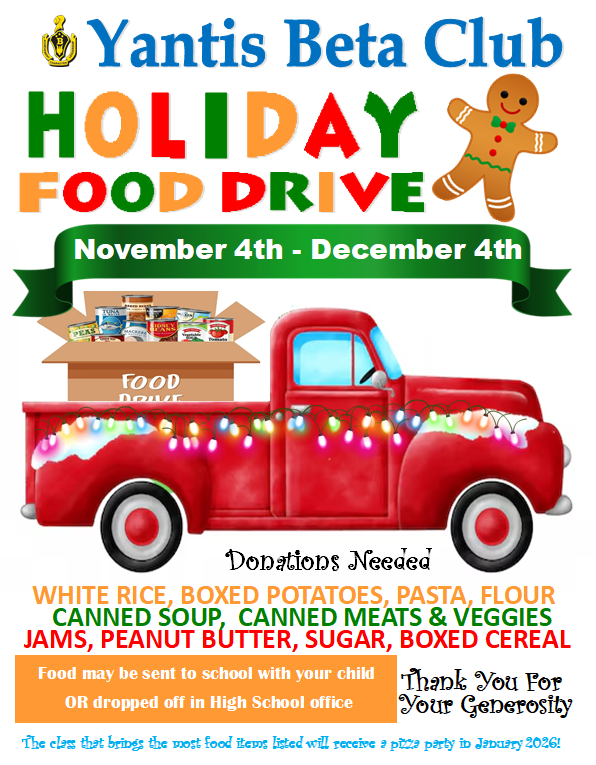 Beta Club Food Drive Flyer