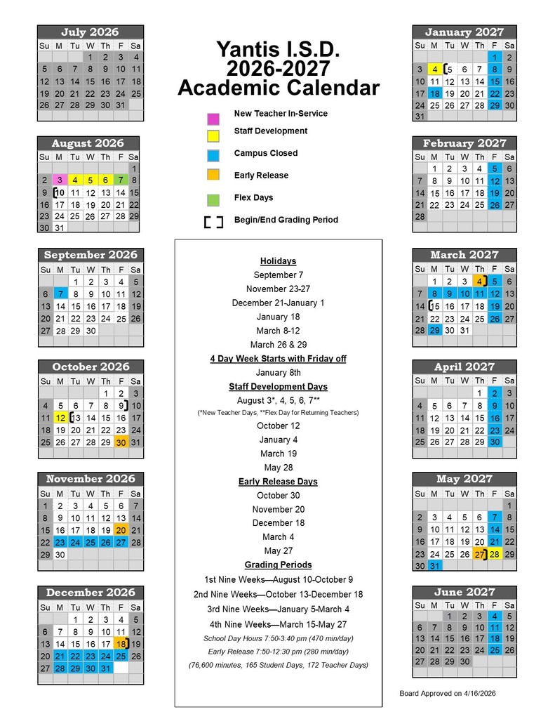 2026-2027 Academic Calendar