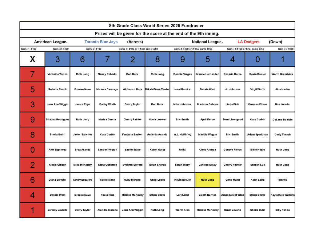 World Series Fundraiser Bracket 2025 - Google Sheets