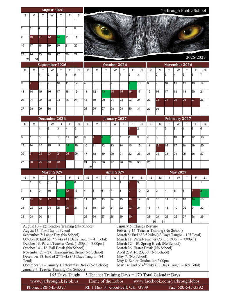 26-27 School Calendar