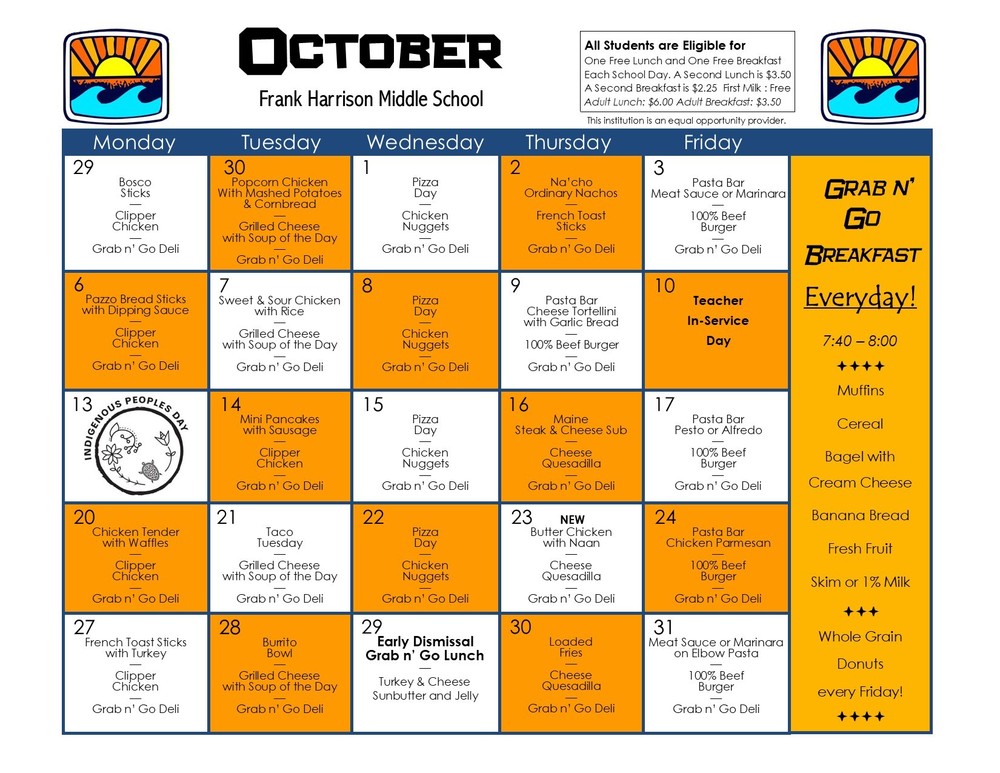October Menu