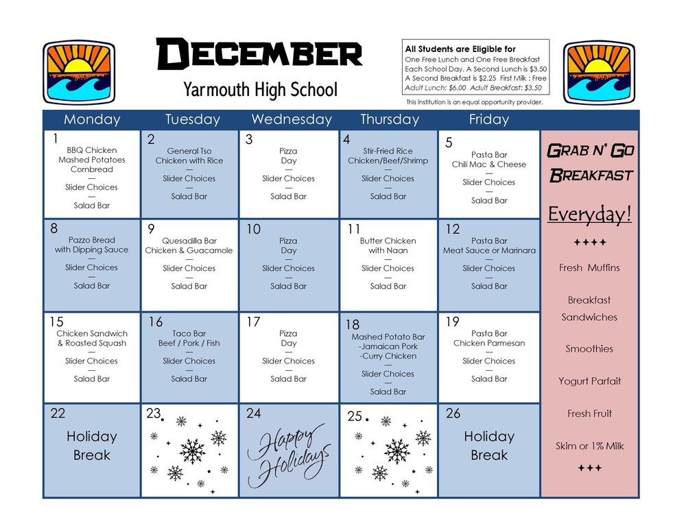 December Menu
