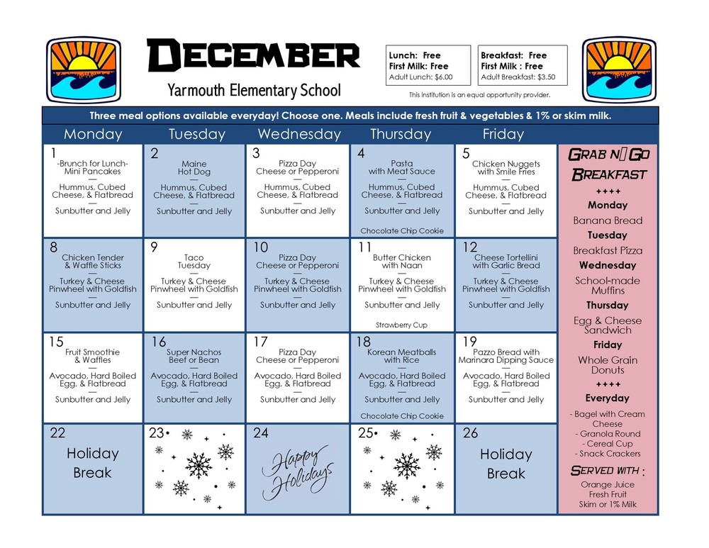 December Menu