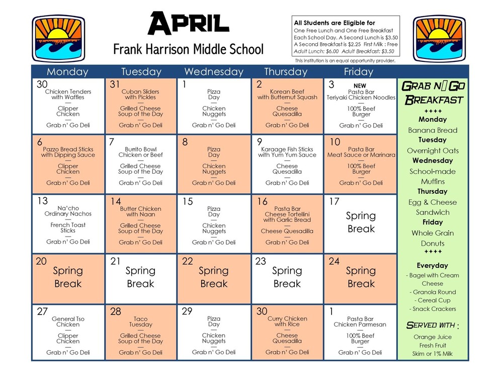 April Menu