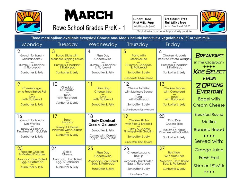 March Menu