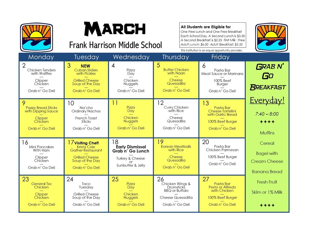 March Menu