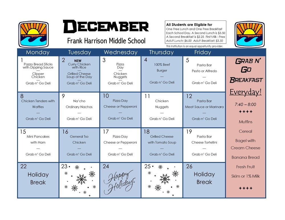 December Menu
