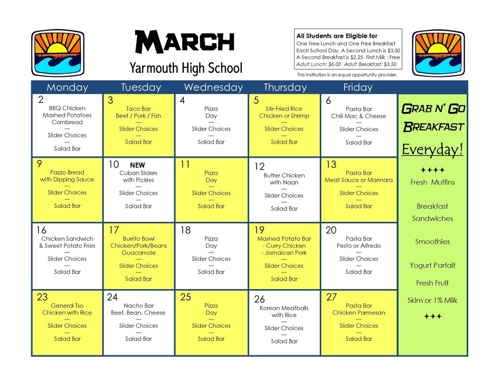 March Menu