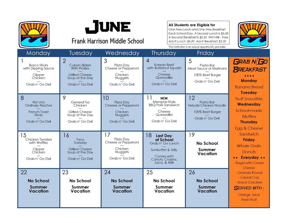June Menu