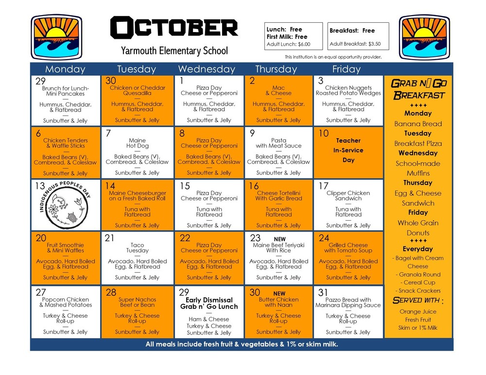 October Menu