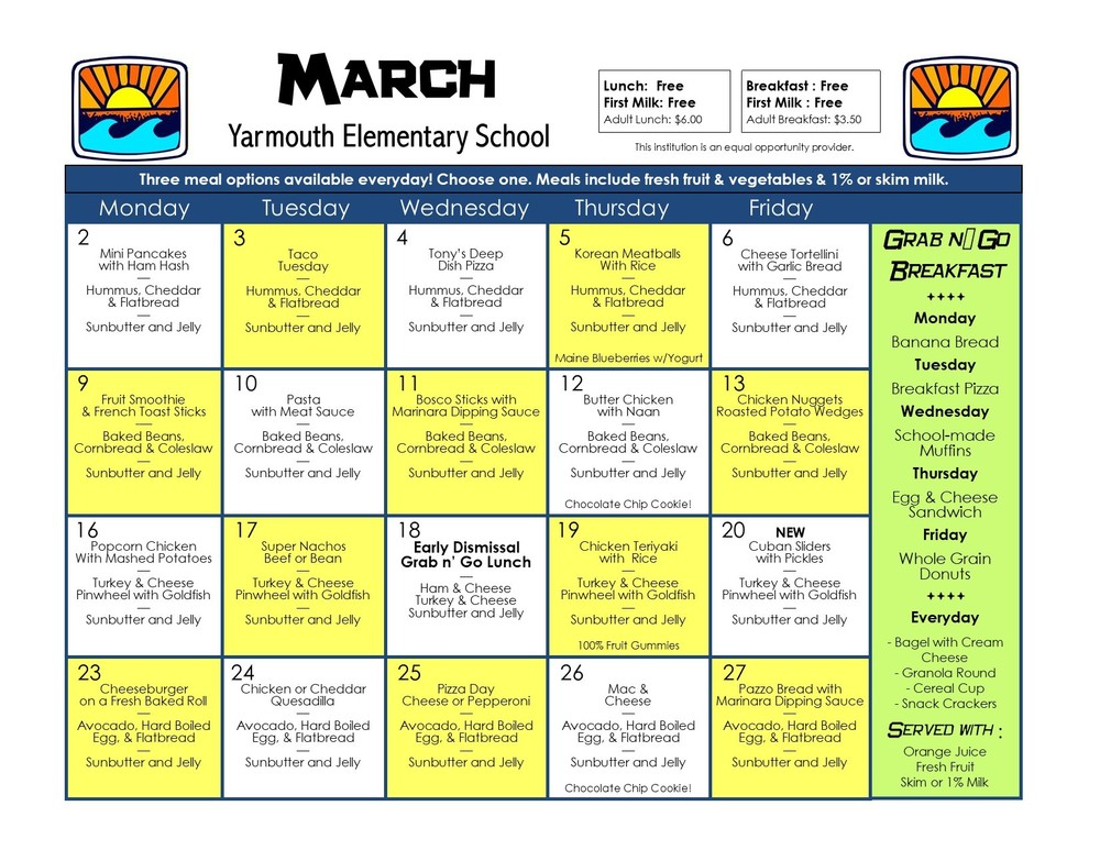 March Menu