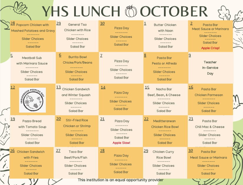 YHS Lunch Menu