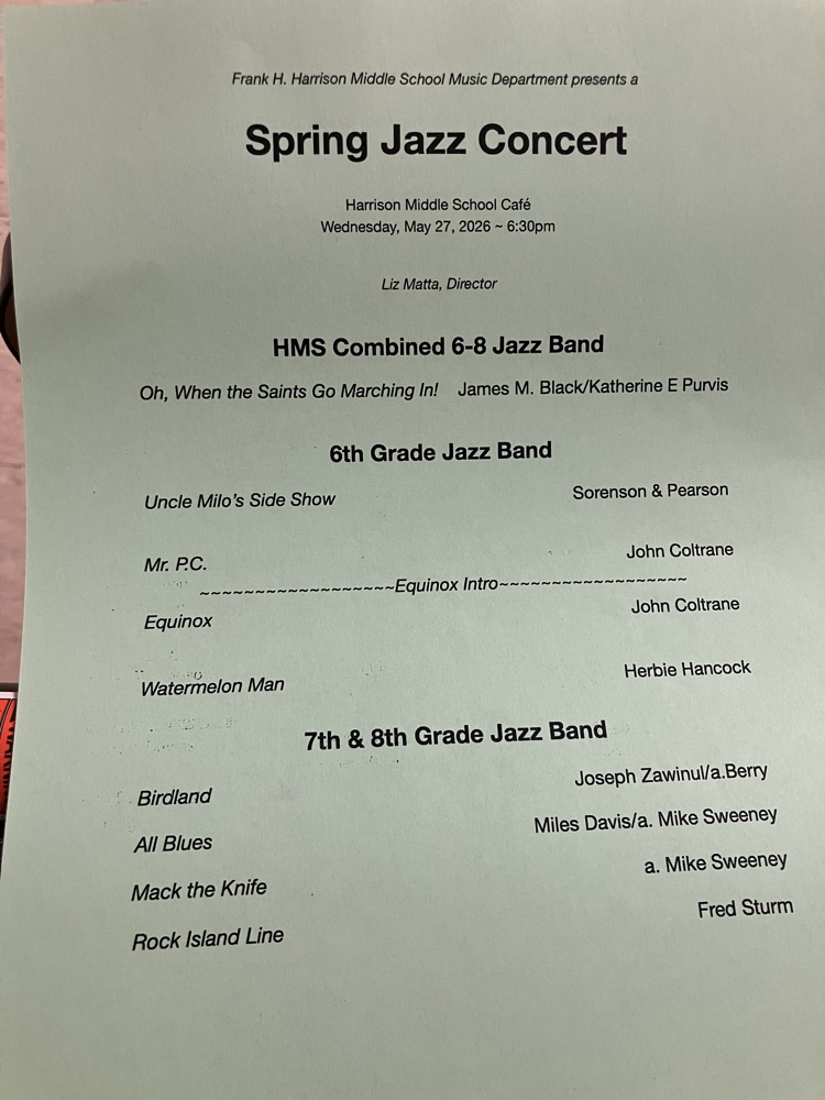 Spring Jazz Concert program
