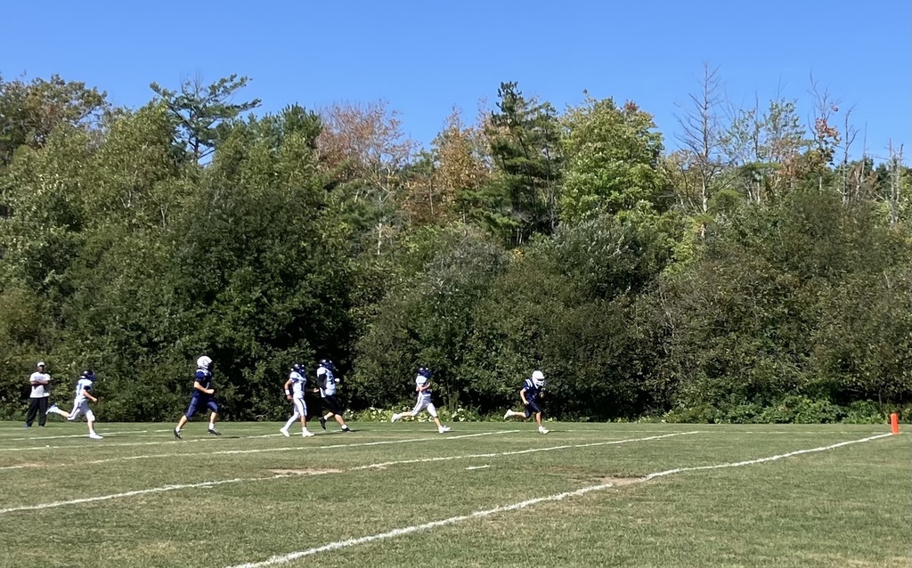 HMS Football goes up 26-0 against Mt. Ararat.