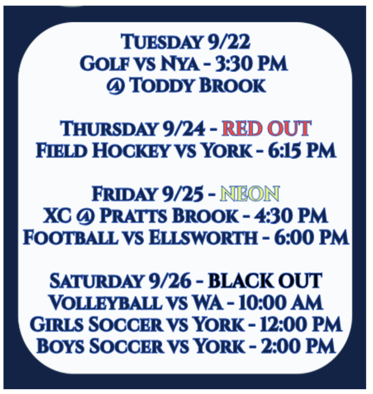 Homecoming Schedule