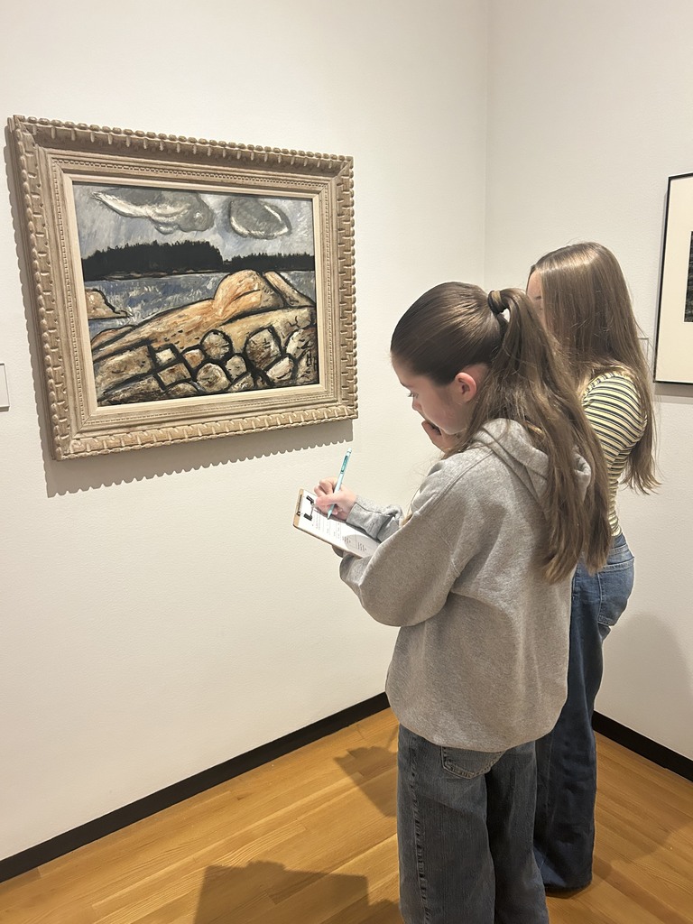 8th-grade students at Bowdoin College Museum of Art