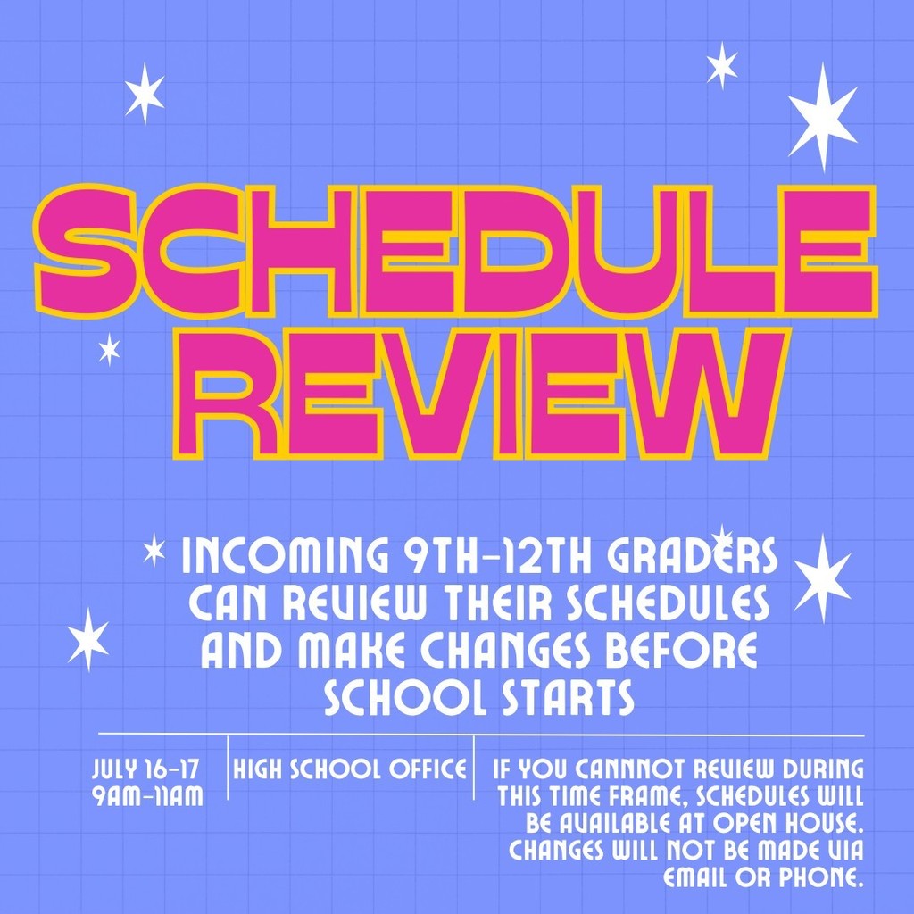 Schedule Review, 2025-2026