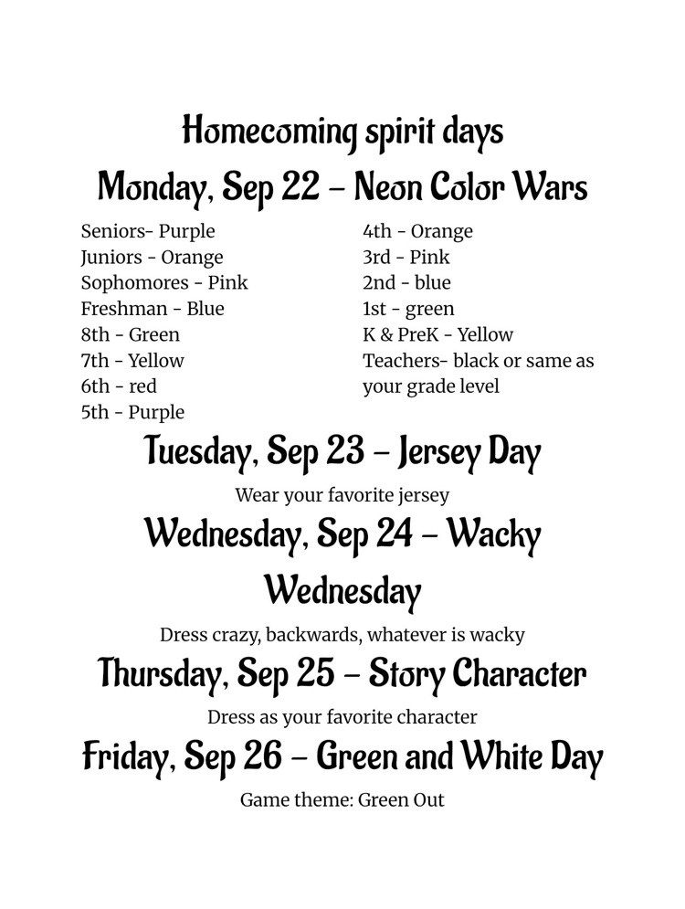 spirit days