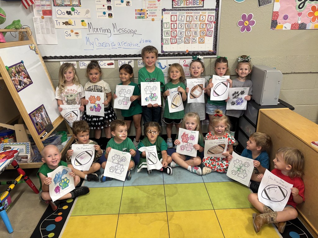 Preschool supporting football homecoming